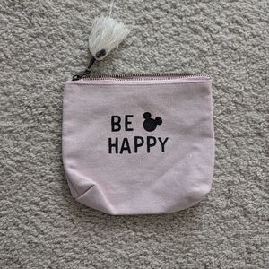 Pink 'Be Happy' Disney Pouch with Tassel